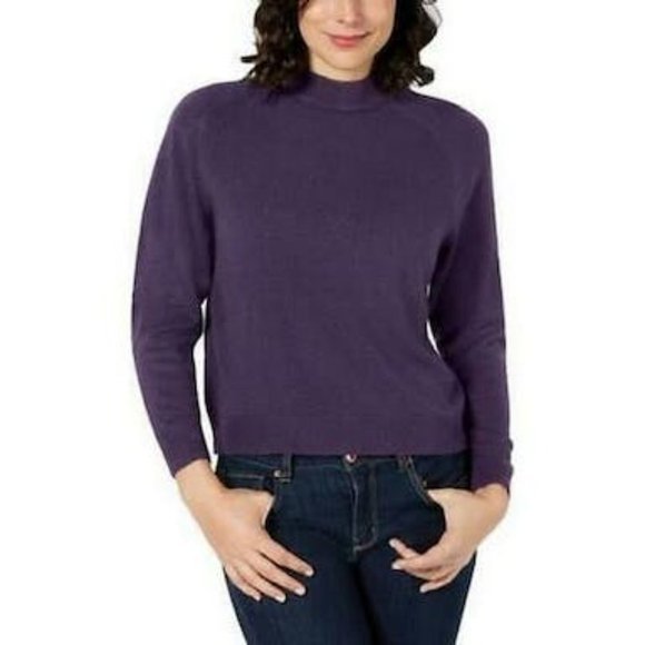 KAREN Scott Womens Ribbed Trim Mock Neck Pullover Sweater, Choose Sz/Color - Picture 4 of 6